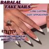 imageBABALAL Long Stiletto Press on Nails White Fake Nail French Tip Glue on Design Supplies Art 24Pcs XL Glossy Acrylic False Nails with CharmBNN15