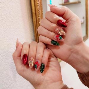 imageBABALAL Polka Dot Press on Nails Brown Fake Nails Almond Medium 3D Flower Handmade Ombre Trendy Handmade 24Pcs Stiletto Full Cover Acrylic False NailsBNZ10