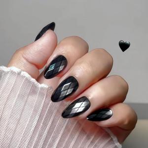 imageBABALAL Polka Dot Press on Nails Brown Fake Nails Almond Medium 3D Flower Handmade Ombre Trendy Handmade 24Pcs Stiletto Full Cover Acrylic False NailsBNZ08