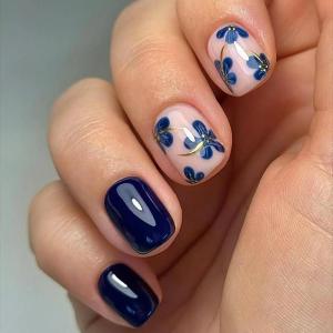 imageBABALAL Press on Nails Short Square Fake Nails Brown Emerald Green Glue ons Tortoise Design Glossy Full Cover False Nails 24Pcsbnw101flower