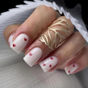 imageBABALAL Press on Nails Short Square Fake Nails Brown Emerald Green Glue ons Tortoise Design Glossy Full Cover False Nails 24Pcsbnw111