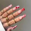 imageBABALAL Short Oval Press on Nails Cheetah Fake Nails French Tip Glue on with Star Y2k Design Fall Round Glossy Full Cover Acrylic False Nails ArtANU161