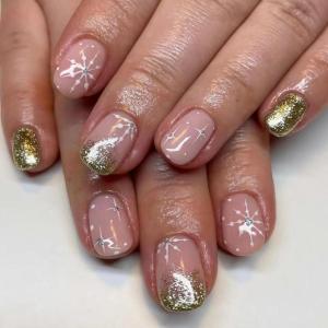 imageBABALAL Short Oval Press on Nails Cheetah Fake Nails French Tip Glue on with Star Y2k Design Fall Round Glossy Full Cover Acrylic False Nails ArtANU09