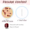 image:imageBABALAL Press on Nails Medium Almond Fake Nails Colorful Anime Glue ons Design Rabbit Sheep Flower Y2k Manicure Supplies Handmade Art 24Pcs Glossy Custom Full Cover Acrylic False Nails for Women GirlsBNX106red