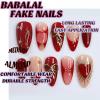 image:imageBABALAL Press on Nails Medium Almond Fake Nails Colorful Anime Glue ons Design Rabbit Sheep Flower Y2k Manicure Supplies Handmade Art 24Pcs Glossy Custom Full Cover Acrylic False Nails for Women GirlsBNX125