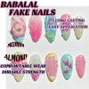 image:imageBABALAL Press on Nails Medium Almond Fake Nails Colorful Anime Glue ons Design Rabbit Sheep Flower Y2k Manicure Supplies Handmade Art 24Pcs Glossy Custom Full Cover Acrylic False Nails for Women GirlsBNX118