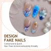 image:imageBABALAL Press on Nails Medium Almond Fake Nails Colorful Anime Glue ons Design Rabbit Sheep Flower Y2k Manicure Supplies Handmade Art 24Pcs Glossy Custom Full Cover Acrylic False Nails for Women GirlsBNX113