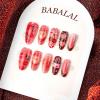 image:imageBABALAL Press on Nails Medium Almond Fake Nails Colorful Anime Glue ons Design Rabbit Sheep Flower Y2k Manicure Supplies Handmade Art 24Pcs Glossy Custom Full Cover Acrylic False Nails for Women GirlsBNX109