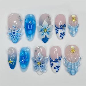 image:imageBABALAL Press on Nails Medium Almond Fake Nails Colorful Anime Glue ons Design Rabbit Sheep Flower Y2k Manicure Supplies Handmade Art 24Pcs Glossy Custom Full Cover Acrylic False Nails for Women GirlsBNX113