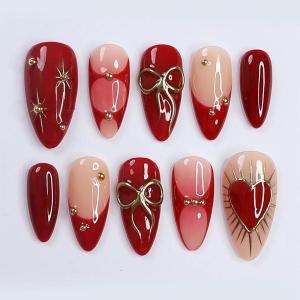 image:imageBABALAL Press on Nails Medium Almond Fake Nails Colorful Anime Glue ons Design Rabbit Sheep Flower Y2k Manicure Supplies Handmade Art 24Pcs Glossy Custom Full Cover Acrylic False Nails for Women GirlsBNX125