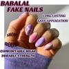 image:imageBABALAL Press on Nails Short Oval Fake Nails Blue Goth Glue ons Star Moon Y2k Design Supplies Art Swirl Galaxy Glossy Round 24Pcs Full Cover Acrylic False Nails for Women GirlsBNI318