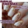 image:imageBABALAL Press on Nails Short Oval Fake Nails Blue Goth Glue ons Star Moon Y2k Design Supplies Art Swirl Galaxy Glossy Round 24Pcs Full Cover Acrylic False Nails for Women GirlsBNI313
