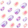image:imageBABALAL Press on Nails Short Oval Fake Nails Blue Goth Glue ons Star Moon Y2k Design Supplies Art Swirl Galaxy Glossy Round 24Pcs Full Cover Acrylic False Nails for Women GirlsBNI318