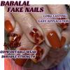 image:imageBABALAL Press on Nails Short Oval Fake Nails Blue Goth Glue ons Star Moon Y2k Design Supplies Art Swirl Galaxy Glossy Round 24Pcs Full Cover Acrylic False Nails for Women GirlsBNI320