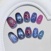 image:imageBABALAL Press on Nails Short Oval Fake Nails Blue Goth Glue ons Star Moon Y2k Design Supplies Art Swirl Galaxy Glossy Round 24Pcs Full Cover Acrylic False Nails for Women GirlsBNI306