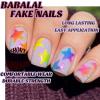 image:imageBABALAL Press on Nails Short Oval Fake Nails Blue Goth Glue ons Star Moon Y2k Design Supplies Art Swirl Galaxy Glossy Round 24Pcs Full Cover Acrylic False Nails for Women GirlsBNI321