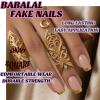 image:imageBABALAL Press on Nails Short Oval Fake Nails Blue Goth Glue ons Star Moon Y2k Design Supplies Art Swirl Galaxy Glossy Round 24Pcs Full Cover Acrylic False Nails for Women GirlsBNI322