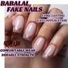 image:imageBABALAL Press on Nails Short Oval Fake Nails Blue Goth Glue ons Star Moon Y2k Design Supplies Art Swirl Galaxy Glossy Round 24Pcs Full Cover Acrylic False Nails for Women GirlsBNI309