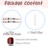 image:imageBABALAL Press on Nails Short Oval Fake Nails Blue Goth Glue ons Star Moon Y2k Design Supplies Art Swirl Galaxy Glossy Round 24Pcs Full Cover Acrylic False Nails for Women GirlsBNI305