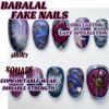 image:imageBABALAL Press on Nails Short Oval Fake Nails Blue Goth Glue ons Star Moon Y2k Design Supplies Art Swirl Galaxy Glossy Round 24Pcs Full Cover Acrylic False Nails for Women GirlsBNI306