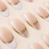 image:imageBABALAL Press on Nails Medium Round Fake Nails Red French Tip Glue on Bow Acrylic Nails Cute 24Pcs Glossy Stick on Valentine Artificial Manicure Oval False NailsBNPA123