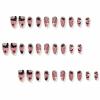 image:imageBABALAL Press on Nails Medium Round Fake Nails Red French Tip Glue on Bow Acrylic Nails Cute 24Pcs Glossy Stick on Valentine Artificial Manicure Oval False NailsBNPA125