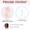 image:imageBABALAL Press on Nails Medium Round Fake Nails Red French Tip Glue on Bow Acrylic Nails Cute 24Pcs Glossy Stick on Valentine Artificial Manicure Oval False NailsBNPA110