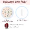 image:imageBABALAL Press on Nails Medium Round Fake Nails Red French Tip Glue on Bow Acrylic Nails Cute 24Pcs Glossy Stick on Valentine Artificial Manicure Oval False NailsBNPA116