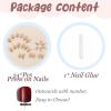 image:imageBABALAL Press on Nails Medium Round Fake Nails Red French Tip Glue on Bow Acrylic Nails Cute 24Pcs Glossy Stick on Valentine Artificial Manicure Oval False NailsBNPA123