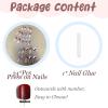 image:imageBABALAL Press on Nails Medium Round Fake Nails Red French Tip Glue on Bow Acrylic Nails Cute 24Pcs Glossy Stick on Valentine Artificial Manicure Oval False NailsBNPA121