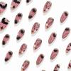 image:imageBABALAL Press on Nails Medium Round Fake Nails Red French Tip Glue on Bow Acrylic Nails Cute 24Pcs Glossy Stick on Valentine Artificial Manicure Oval False NailsBNPA125