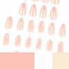 image:imageBABALAL Press on Nails Medium Round Fake Nails Red French Tip Glue on Bow Acrylic Nails Cute 24Pcs Glossy Stick on Valentine Artificial Manicure Oval False NailsBNPA122