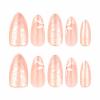 image:imageBABALAL Press on Nails Medium Round Fake Nails Red French Tip Glue on Bow Acrylic Nails Cute 24Pcs Glossy Stick on Valentine Artificial Manicure Oval False NailsBNPA122