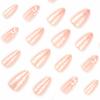 image:imageBABALAL Press on Nails Medium Round Fake Nails Red French Tip Glue on Bow Acrylic Nails Cute 24Pcs Glossy Stick on Valentine Artificial Manicure Oval False NailsBNPA122