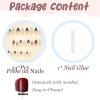 image:imageBABALAL Press on Nails Medium Round Fake Nails Red French Tip Glue on Bow Acrylic Nails Cute 24Pcs Glossy Stick on Valentine Artificial Manicure Oval False NailsBNPA105