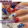 image:imageBABALAL Press on Nails Medium Round Fake Nails Red French Tip Glue on Bow Acrylic Nails Cute 24Pcs Glossy Stick on Valentine Artificial Manicure Oval False NailsBNPA118