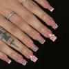 image:imageBABALAL Press on Nails Medium Round Fake Nails Red French Tip Glue on Bow Acrylic Nails Cute 24Pcs Glossy Stick on Valentine Artificial Manicure Oval False NailsBNPA104