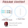 image:imageBABALAL Press on Nails Medium Round Fake Nails Red French Tip Glue on Bow Acrylic Nails Cute 24Pcs Glossy Stick on Valentine Artificial Manicure Oval False NailsBNPA108