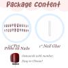 image:imageBABALAL Press on Nails Medium Round Fake Nails Red French Tip Glue on Bow Acrylic Nails Cute 24Pcs Glossy Stick on Valentine Artificial Manicure Oval False NailsBNPA119
