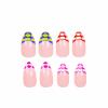 image:imageBABALAL Press on Nails Medium Round Fake Nails Red French Tip Glue on Bow Acrylic Nails Cute 24Pcs Glossy Stick on Valentine Artificial Manicure Oval False NailsBNPA110