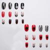 image:imageBABALAL Press on Nails Short Square Fake Nails Red and Gold Glue on Glitter Bling Shiny Supplie Manicure 24Pcs Glossy Full Cover False Nails Christmas Holiday New Year Stick onBNO307