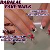 image:imageBABALAL Press on Nails Short Square Fake Nails Red and Gold Glue on Glitter Bling Shiny Supplie Manicure 24Pcs Glossy Full Cover False Nails Christmas Holiday New Year Stick onBNO306
