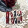 image:imageBABALAL Press on Nails Short Square Fake Nails Red and Gold Glue on Glitter Bling Shiny Supplie Manicure 24Pcs Glossy Full Cover False Nails Christmas Holiday New Year Stick onBNO311