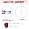 image:imageBABALAL Press on Nails Short Square Fake Nails Red and Gold Glue on Glitter Bling Shiny Supplie Manicure 24Pcs Glossy Full Cover False Nails Christmas Holiday New Year Stick onBNO320