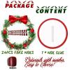 image:imageBABALAL Press on Nails Short Square Fake Nails Red and Gold Glue on Glitter Bling Shiny Supplie Manicure 24Pcs Glossy Full Cover False Nails Christmas Holiday New Year Stick onBNO309