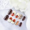 image:imageBABALAL Press on Nails Short Square Fake Nails Red and Gold Glue on Glitter Bling Shiny Supplie Manicure 24Pcs Glossy Full Cover False Nails Christmas Holiday New Year Stick onBNO322
