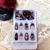 image:imageBABALAL Press on Nails Short Square Fake Nails Red and Gold Glue on Glitter Bling Shiny Supplie Manicure 24Pcs Glossy Full Cover False Nails Christmas Holiday New Year Stick onBNO320