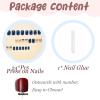 image:imageBABALAL Press on Nails Short Square Fake Nails Red and Gold Glue on Glitter Bling Shiny Supplie Manicure 24Pcs Glossy Full Cover False Nails Christmas Holiday New Year Stick onBNO301