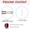 image:imageBABALAL Press on Nails Short Square Fake Nails Red and Gold Glue on Glitter Bling Shiny Supplie Manicure 24Pcs Glossy Full Cover False Nails Christmas Holiday New Year Stick onBNO322