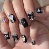 image:imageBABALAL Press on Nails Short Square Fake Nails Red and Gold Glue on Glitter Bling Shiny Supplie Manicure 24Pcs Glossy Full Cover False Nails Christmas Holiday New Year Stick onBNO303